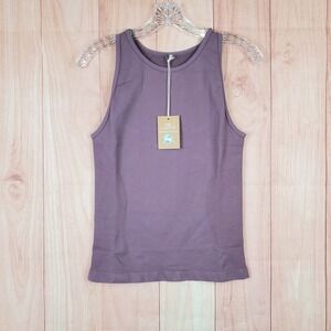 No Limbits Womens Tank Top Sz Medium Purple Nylon Stretch Round Neck Pullover